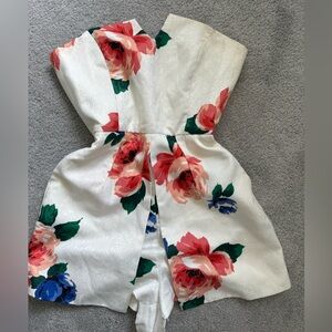 Floral Strapless Romper- Small